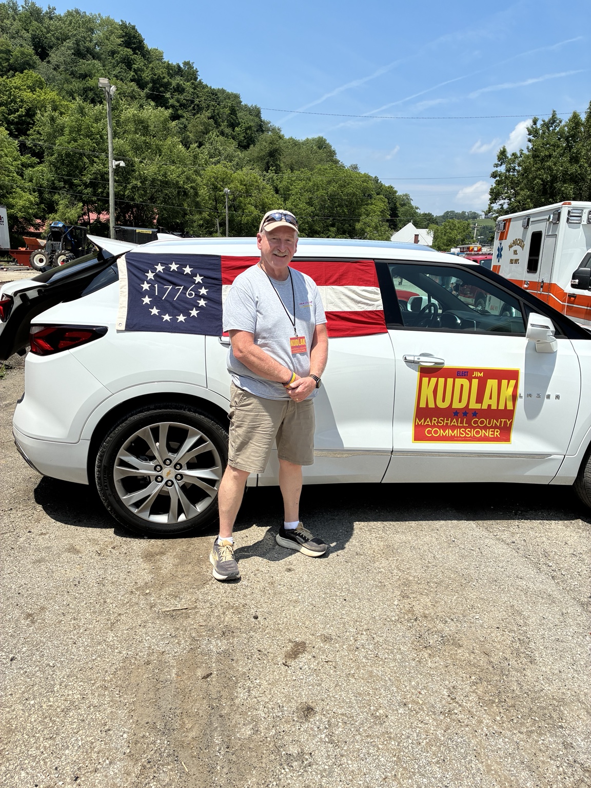 Jim Kudlak participating in Fourth of July parades in Marshall County